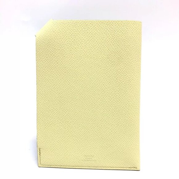 HERMES Talmac PM Passport Case Tarmac Epsom yellow/SilverHardware Unused - Picture 11 of 16